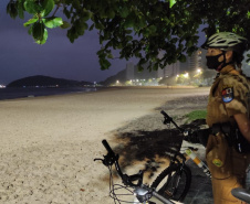 A estratégia de presença ostensiva e maciça da Polícia Militar nas ruas resultou na redução dos principais índices criminais durante os 15 primeiros dias do Verão Consciente 2020/2021 no Litoral.   -  Foto: Divulgação PMPR