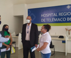 Hospitais do Paraná passam por verificação de conformidade com regras, determinações e disponibilização de leitos, principalmente com relação ao tratamento das vítimas da covid-19. As inspeções são feitas por agentes da Controladoria-Geral do Estado, que nesta sexta-feira (08) foram ao Hospital Regional de Telêmaco Borba, nos Campos Gerais, inaugurado há seis meses. -  Curitiba, 08/01/2021  -  Foto: Divulgação CGE