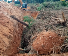 Uma fiscalização do Batalhão de Polícia Ambiental-Força Verde (BPAmb-FV) e do Instituto Água e Terra (IAT), órgão vinculado à Secretaria do Desenvolvimento Sustentável e Turismo (Sedest), flagrou a destruição de vegetação nativa no município de São José da Boa Vista, no Norte do Estado, no sábado (09). A ação resultou na prisão de nove pessoas, apreensão de seis máquinas e um total de R$ 252 mil em multas.  -  Foto: Divulgação SEDEST/IAT