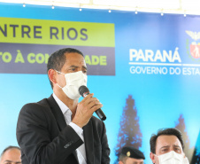 Um investimento do Governo do Estado vai reforçar a segurança do distrito de Entre Rios, área rural de Guarapuava, na região Central do Paraná. Nesta segunda-feira (11), o governador Carlos Massa Ratinho Junior esteve na localidade para a inauguração da nova sede Destacamento da Polícia Militar instalada no distrito. Na foto, o secretário estadual da Segurança Pública, Romulo Marinho Soares. -   Entre Rios, Guarapuava, 11/01/2021  -  Foto: Geraldo Bubniak/AEN
