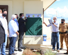 Um investimento do Governo do Estado vai reforçar a segurança do distrito de Entre Rios, área rural de Guarapuava, na região Central do Paraná. Nesta segunda-feira (11), o governador Carlos Massa Ratinho Junior esteve na localidade para a inauguração da nova sede Destacamento da Polícia Militar instalada no distrito. Entre Rios, Guarapuava, 11/01/2021 - Foto: Geraldo Bubniak/AEN