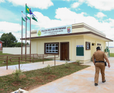 O governador Carlos Massa Ratinho Junior entrega nesta segunda-feira (11),  a nova sede do destacamento do 16° Batalhão da Policia Militar do distrito de Entre Rios, em Guarapuava. Com a presença do Secretário da Segurança Pública do Paraná, coronel Romulo Marinho Guarapuava, 10/12/2020 - Foto: Geraldo Bubniak/AEN