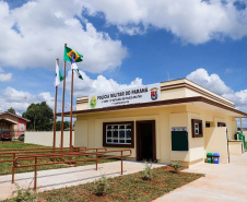 Governador inaugura sede do destacamento da PM de Entre Rios, em Guarapuava.