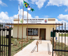 Governador inaugura sede do destacamento da PM de Entre Rios, em Guarapuava.