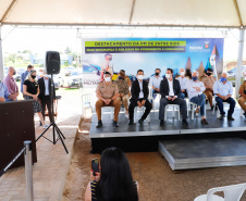 Um investimento do Governo do Estado vai reforçar a segurança do distrito de Entre Rios, área rural de Guarapuava, na região Central do Paraná. Nesta segunda-feira (11), o governador Carlos Massa Ratinho Junior esteve na localidade para a inauguração da nova sede Destacamento da Polícia Militar instalada no distrito.  Entre Rios, Guarapuava, 11/01/2021  -  Foto: Rodrigo Félix Leal