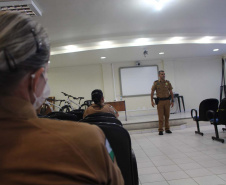 Policiais militares passam por capacitação de ciclopatrulhamento no Litoral
. Foto:PMPR