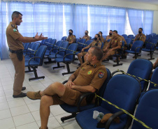 Policiais militares passam por capacitação de ciclopatrulhamento no Litoral
. Foto:PMPR