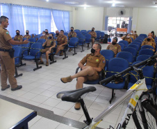 Policiais militares passam por capacitação de ciclopatrulhamento no Litoral
. Foto:PMPR