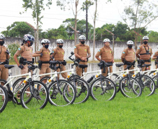 Policiais militares passam por capacitação de ciclopatrulhamento no Litoral
. Foto:PMPR