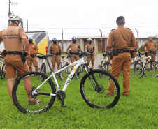 Policiais militares passam por capacitação de ciclopatrulhamento no Litoral
. Foto:PMPR