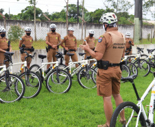 Policiais militares passam por capacitação de ciclopatrulhamento no Litoral
. Foto:PMPR