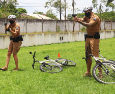 Policiais militares passam por capacitação de ciclopatrulhamento no Litoral
. Foto:PMPR