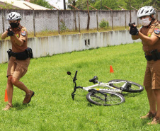 Policiais militares passam por capacitação de ciclopatrulhamento no Litoral
. Foto:PMPR