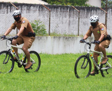 Policiais militares passam por capacitação de ciclopatrulhamento no Litoral
. Foto:PMPR