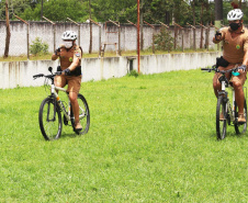 Policiais militares passam por capacitação de ciclopatrulhamento no Litoral
. Foto:PMPR