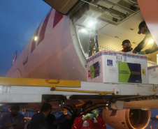 Chegada das vacinas contra a Covid-19 no Aeroporto Afonso Pena em Curitiba-  18/01/2021 - Foto: Geraldo Bubniak/AEN