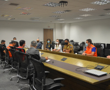 A preparação e translado dos 19 corpos das vítimas do acidente ocorrido segunda-feira (25) na BR-376, em Guaratuba, no Litoral do Paraná, foi um dos assuntos discutidos em reunião entre representantes dos governos do Paraná e do Pará, realizada terça-feira (26), em Curitiba.  Curitiba, 26/01/2021  -  Foto: Divulgação Secretaria Segurança Pública do Paraná/SESP