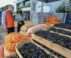 Permissionários atacadistas da Ceasa Curitiba fazem doação 25 toneladas de alimentos para entidades beneficentes de Curitiba e Região Metropolitana, além de famílias atingidas pelas chuvas em Irati, na região Centro-Sul do Estado. - Curitiba, 29/01/2021  -  Foto: Veldelino Pontes