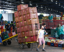 Permissionários atacadistas da Ceasa Curitiba fazem doação 25 toneladas de alimentos para entidades beneficentes de Curitiba e Região Metropolitana, além de famílias atingidas pelas chuvas em Irati, na região Centro-Sul do Estado. - Curitiba, 29/01/2021  - Foto: Gilson Abreu/AEN