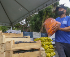 Permissionários atacadistas da Ceasa Curitiba fazem doação 25 toneladas de alimentos para entidades beneficentes de Curitiba e Região Metropolitana, além de famílias atingidas pelas chuvas em Irati, na região Centro-Sul do Estado. - Curitiba, 29/01/2021  - Foto: Gilson Abreu/AEN