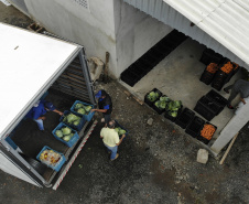 Vítimas da chuva recebem 25 toneladas de alimentos do Ceasa Paraná . IRATI.

Foto: Gilson Abreu/AEN