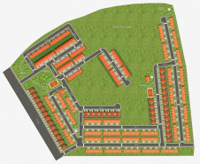 Unidades fazem parte da primeira etapa do Residencial Parque dos Tropeiros, que contará com 444 moradias ao todo. Seleção será feita com pessoas inscritas no cadastro da companhia, com renda familiar mensal a partir de R$ 1.700, que poderão financiar imóveis com descontos de até R$ 19 mil. (Imagem: COBEC Construtora)