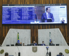 Governador Carlos Massa Ratinho Junior na Assembleia Legislativa do Estado do Paraná  -  Curitiba, 02/02/2021  -  Foto: Jonathan Campos/AEN
