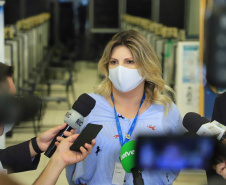 O Governo do Estado divulgou nesta segunda-feira (15) um conjunto de ações que busca ampliar a empregabilidade e a qualificação profissional dos paranaenses nos próximos meses. Na foto, a diretora do Departamento do Trabalho e Estímulo à Geração de Renda, Suelen Glinski.  -  Curitiba, 15/02/2021   -  Foto: José Fernando Ogura/AEN