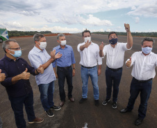  Governador Carlos Massa Ratinho Junior durante uma visita as obras do Aeroporto Internacional de Foz do Iguaçu.