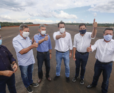  Governador Carlos Massa Ratinho Junior durante uma visita as obras do Aeroporto Internacional de Foz do Iguaçu.