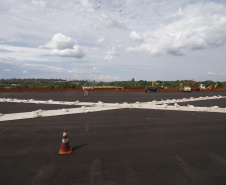  Governador Carlos Massa Ratinho Junior durante uma visita as obras do Aeroporto Internacional de Foz do Iguaçu.