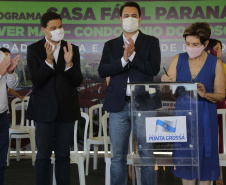 O governador Carlos Massa Ratinho Junior autorizou nesta segunda-feira (22) a ordem de serviço para a construção de um Condomínio do Idoso em Ponta Grossa, nos Campos Gerais.  -  Ponta Grossa, 22/02/2021  -  Foto: Jonathan Campos/AEN