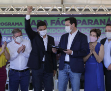 O governador Carlos Massa Ratinho Junior autorizou nesta segunda-feira (22) a ordem de serviço para a construção de um Condomínio do Idoso em Ponta Grossa, nos Campos Gerais.  -  Ponta Grossa, 22/02/2021  -  Foto: Jonathan Campos/AEN