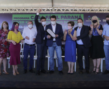 O governador Carlos Massa Ratinho Junior autorizou nesta segunda-feira (22) a ordem de serviço para a construção de um Condomínio do Idoso em Ponta Grossa, nos Campos Gerais.  -  Ponta Grossa, 22/02/2021  -  Foto: Jonathan Campos/AEN