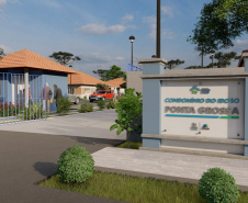 O governador Carlos Massa Ratinho Junior assinou nesta segunda-feira (22) a ordem de serviço para a construção de um Condomínio do Idoso em Ponta Grossa, nos Campos Gerais. O empreendimento será composto por 40 moradias destinadas a pessoas com 60 anos ou mais, que poderão usufruir de um amplo espaço com estrutura de saúde, lazer e acompanhamento social pagando apenas um aluguel social. - Foto/Arte: Divulgação Cohapar