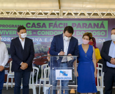 O governador Carlos Massa Ratinho Junior autorizou nesta segunda-feira (22) a ordem de serviço para a construção de um Condomínio do Idoso em Ponta Grossa, nos Campos Gerais. - Ponta Grossa, 22/02/2021  -  Foto: Gilson Abreu/AEN