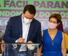 O governador Carlos Massa Ratinho Junior autorizou nesta segunda-feira (22) a ordem de serviço para a construção de um Condomínio do Idoso em Ponta Grossa, nos Campos Gerais. - Ponta Grossa, 22/02/2021  -  Foto: Gilson Abreu/AEN
