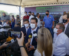 O governador Carlos Massa Ratinho Junior autorizou nesta segunda-feira (22) a ordem de serviço para a construção de um Condomínio do Idoso em Ponta Grossa, nos Campos Gerais. - Ponta Grossa, 22/02/2021  -  Foto: Gilson Abreu/AEN