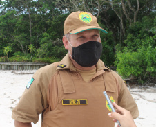 Comerciantes e turistas aprovam policiamento preventivo na Ilha do Mel  -  Curitiba, 24/02/2021  -  Foto: Divulgação PMPR