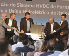 Governador Carlos Massa Ratinho Junior e presidente Jair Bolsonaro participam do evento de lançamento da revitalização do sistema elétrico de alta tensão de Furnas.   -  Foz do Iguaçu, 25/02/2021  - Foto Gilson Abreu/AEN