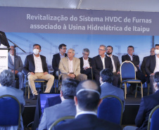 Governador Carlos Massa Ratinho Junior e presidente Jair Bolsonaro participam do evento de lançamento da revitalização do sistema elétrico de alta tensão de Furnas.   -  Foz do Iguaçu, 25/02/2021  - Foto Gilson Abreu/AEN