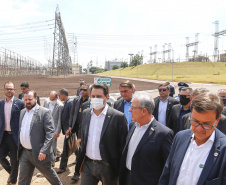 Governador Carlos Massa Ratinho Junior e presidente Jair Bolsonaro participam do evento de lançamento da revitalização do sistema elétrico de alta tensão de Furnas.   -  Foz do Iguaçu, 25/02/2021  - Foto: Jonathan Campos/AEN