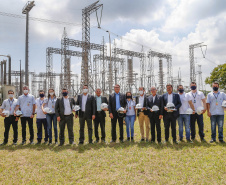 Governador Carlos Massa Ratinho Junior e presidente Jair Bolsonaro participam do evento de lançamento da revitalização do sistema elétrico de alta tensão de Furnas.   -  Foz do Iguaçu, 25/02/2021  - Foto: Jonathan Campos/AEN