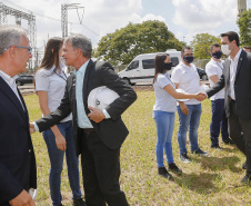 Governador Carlos Massa Ratinho Junior e presidente Jair Bolsonaro participam do evento de lançamento da revitalização do sistema elétrico de alta tensão de Furnas.   -  Foz do Iguaçu, 25/02/2021  - Foto: Jonathan Campos/AEN