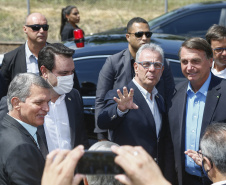 Governador Carlos Massa Ratinho Junior e presidente Jair Bolsonaro participam do evento de lançamento da revitalização do sistema elétrico de alta tensão de Furnas.   -  Foz do Iguaçu, 25/02/2021  - Foto: Jonathan Campos/AEN