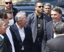 Governador Carlos Massa Ratinho Junior e presidente Jair Bolsonaro participam do evento de lançamento da revitalização do sistema elétrico de alta tensão de Furnas.   -  Foz do Iguaçu, 25/02/2021  - Foto: Jonathan Campos/AEN