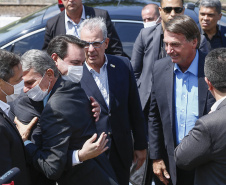 Governador Carlos Massa Ratinho Junior e presidente Jair Bolsonaro participam do evento de lançamento da revitalização do sistema elétrico de alta tensão de Furnas.   -  Foz do Iguaçu, 25/02/2021  - Foto: Jonathan Campos/AEN
