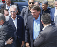 Governador Carlos Massa Ratinho Junior e presidente Jair Bolsonaro participam do evento de lançamento da revitalização do sistema elétrico de alta tensão de Furnas.   -  Foz do Iguaçu, 25/02/2021  - Foto: Jonathan Campos/AEN