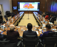 Governador Carlos Massa Ratinho Junior durante reunião virtual com deputados sobre o cenário da pandemia da Covid-19 e as novas medidas restritivas a serem adotadas pelo  Estado. -  Curitiba, 26/02/2021  -  Foto: José Fernando Ogura/AEN