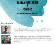 Estão abertas até o dia 22 de março as inscrições para o webinário “Saneamento, Saúde e Covid”, promovido pela Companhia de Saneamento do Paraná (Sanepar). Promovido pela plataforma DtCom/Zoom, o evento será no dia 25 de março, a partir das 14 horas, com participação do público. - Foto/Arte: Divulgação SANEPAR
